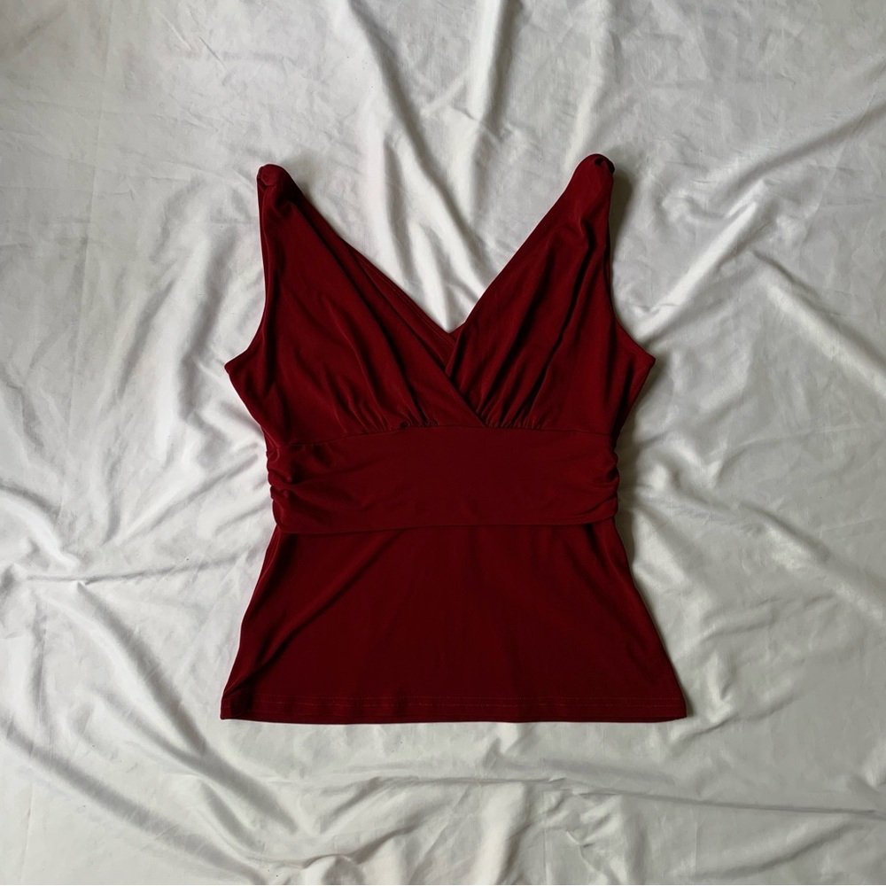 Jacqui E Burgundy Tank Top